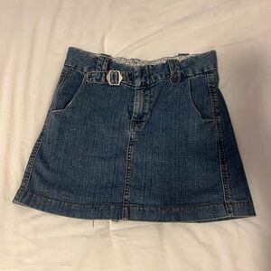 Denim Mini Skirt with Belt